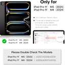 OMOTON 2 Pack Privacy Screen Protector for iPad Pro 11 inch M5 M4 (6th&5th Generation, 2025/2024), Anti-Spy Tempered Glass with Easy Installation Tray, Case Friendly, Compatible with Apple Pencil