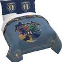 Jay Franco Duvet Cover Set  3 Piece Comforter Cover and Sham Set, Super Soft Cozy Kids Bedding (Insert Not Included) Blue - Harry Potter, Full