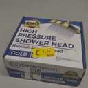 High Pressure Shower Head - Anti-Clogging Silicone Nozzles 2.5 GPM Removable Restrictor - Easy to Clean and Install - Includes Plumbers Tape - 6 inch - (Gold Finish 2.5GPM)