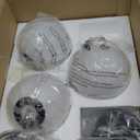 Modern Hanging Light Fixture Pendant Lighting for Kitchen Island Mid Century Black Pendant Lights with Globe Milky White Glass Pendant Light for Bedroom Bathroom Entryway (3 Pack)