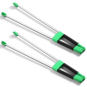 2 Pack Reacher Grabber Tool Lightweight Litter Pick up Sticks Aluminum Rustproof Trash Grabber Garbage Picker Garden Leaf Cleaning Trash Tong Reaching Assist Tool for Elderly (Green,34 in)