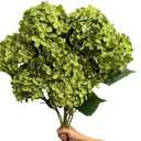 8 Pcs Large Hydrangea Artificial Flowers 27.5 inches Realistic Single Long Stem Full Faux Silk Hydrangea Bouquets Flowers Arrangements Home Decor DIY Wedding Centerpieces(Dark Green)