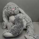 Large grey plush stuffed animal rabbit with long, floppy ears