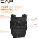 CAP Barbell Adjustable Weighted Vest | 100 lbs | Heavy-Duty Workout Vest with Removable Iron Weights for Strength Training, Cardio, Running, and Calisthenics