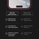 BodyGuardz Red Light Converter Screen Protector Passive Red Light Therapy for Face - Promotes Better Sleep, Healthier Skin, Reduced Eye Strain 9H Tempered Glass, Easy Install (iPhone 17 Pro / 16 Pro)
