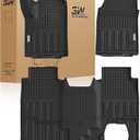 3W Floor Mats Fit for Chevrolet Silverado EV 2024-2025 2026 (WT & RST)/GMC Sierra EV/Sierra EV Denali Accessories TPE All Weather Floor Liner, 1st and 2nd Row Car Mats