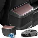 JYCDC Car Trash Can Cup Holder Compatible with Toyota Sienna Accessories 2025 2024 2023 2022 2021 Car Trash Can with Lid -Car Trash Can for Back Seat (Brown)