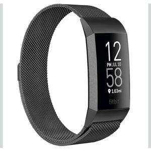 ZWGKKYGYH Compatible with Fitbit Charge 3 and Charge 4 Bands for Men Women, Stainless Steel Metal Mesh Band Magnetic Strap Replacement for Charge 4/Charge 4SE/Charge 3/Charge 3SE, Large Space Gray, 6.5"-9.7",  Black 