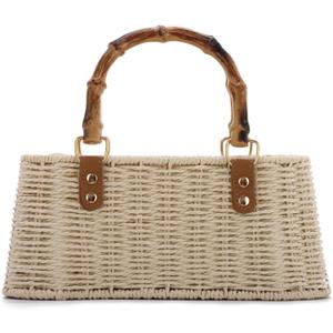 Straw Woven Handbags Handmade Summer Beach Bags Wicker Rattan Crossbody Bag for Vacation