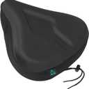 Zacro Oversized Bike Saddle Seat Cushion for Men & Women - Extra Comfort Wide Gel Padded Bike Seat Cover, Fit with Road Montain Peloton Stationary Bicycle, Indoor & Outdoor (Black)