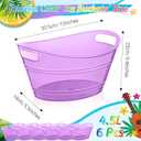 meekoo 6 Pcs Plastic Ice Buckets Bulk with Handles 4.5L Oval Storage Tub Large Capacity Ice Drink Bucket for Party Bar Wine Beer Champagne Beverage Bottle Cooler (4.5 L,Purple)
