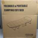 Camping Cot with Mattress, No Assembly Required Heavy Duty Folding Camping Cot for Adults, 550 Lbs Capacity Adjustable Portable Sleeping Bed for Indoor, Outdoor & Patio Use (L''75), XL''75in