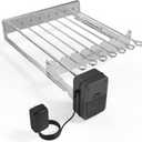 only fire Stainless Steel Electric Skewer Turner, Rotated Grilling Rack Shish Kabob Set with 7 Skewers and Dual-Purpose Rotisserie Motor