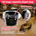 3rd-Upgrade Reusable 3D Chicken Diapers for Indoor Chickens Leak-Proof 3D Pouch with Replaceable Bag, Adjustable Straps & Cross-Back Design, Fit for Hens and Roosters(Plastic Bags not Included)