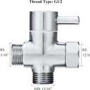 Sneatup Solid Brass 3-way G1/2 Shower Diverter Chrome Plating, 13/16 inches , 12/16 inches