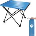 VILLEY Portable Camping Side Table, Ultralight Aluminum Folding Beach Table with Carry Bag for Outdoor Cooking, Picnic, Camp, Boat, Travel