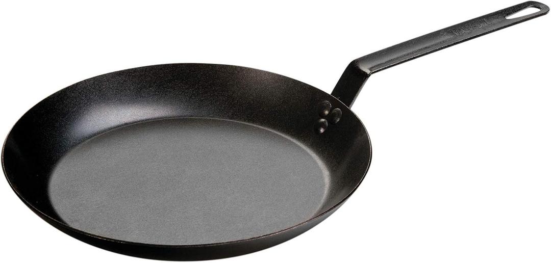 Lodge Pre-Seasoned Carbon Steel Skillet - Use in the Oven, on the Stove, on the Grill, or Over a Campfire - 12 Inch