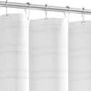 White Waffle Shower Curtain, Waffle Weave Striped Shower Curtain Hotel Luxury White Fabric Shower Curtains for Bathroom