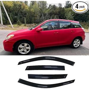 Side Window Wind Deflector fit for 2003-2008 Toyota Matrix E130 / Pontiac Vibe,4pcs Outside Mount Style Sun Rain Guards Set,Dark Smoke Nice Window Visor 94455