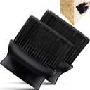 Deekin 2 Pieces Umpire Brush Baseball Home Plate Brush Umpire Gear with Plastic Handle for Baseball Softball Referee Equipment, Black, 5 x 4.7 x 1.4 Inch