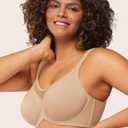 HSIA Minimizer Bras for Women Plus Size, Full Coverage Coolcomfort T Shirt Unlined Bra with Underwire for Heavy Breast (Beige)