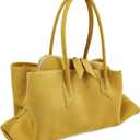 Bevel Edge Suede Large Tote for Women Suede Hobo Bags Retro Shoulder Handbags Purses for Work Travel