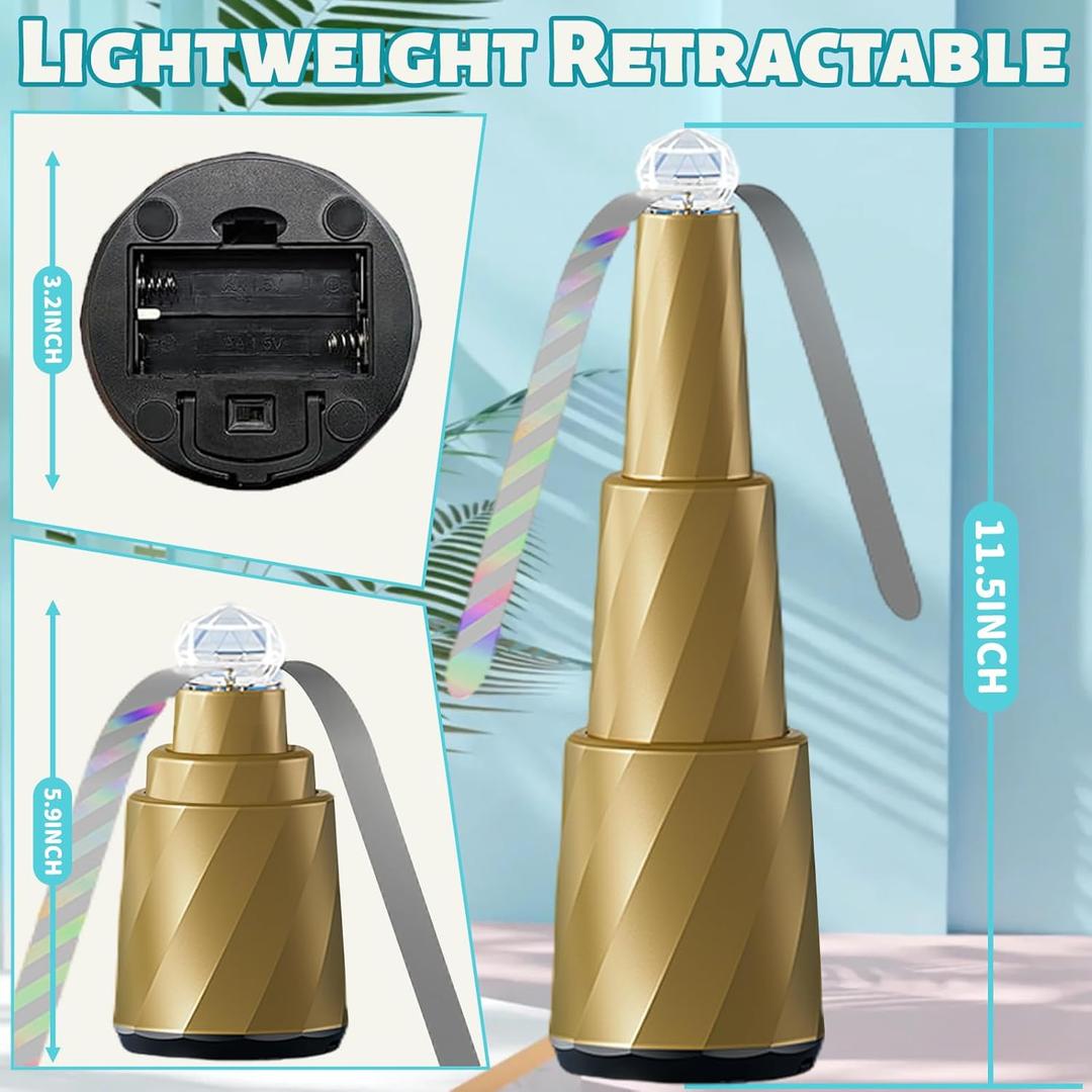 UHOUSEST Food Fan for Table 3Pcs,Portable Battery Powered Food Fans with 2 Gear Speeds Holographic Blades,Indoor Outdoor Retractable Food Spinner for BBQ Picnic,Patio,Parties,Outdoor (Gold)