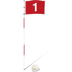 Golf Flagstick 6ft, 5-Section Design, ABS Hole Cup, 420D Nylon Flag for Backyard Practice Putting Green | Driving Range | Country Club, Gift for Golf Lovers