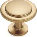 Ravinte 5 Pack 1-1/4 inch Kitchen Cabinet Knobs Champagne Bronze Dresser Zinc Pulls Door Drawer Handles for Dresser Drawers