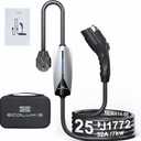 Level 2 EV Charger FCC Certified 32Amp 220V-240V EVSE NEMA 14-50 Plug J1772 Charger, 25ft Cable Portable Electric Car Charger Compatible for Home Travel, Electric Vehicle Charging Stations Plug-Play