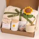 Anforsun Sending Sunshine Sunflower, Thinking of You Care Package Unique Gift Baskets for Women, Best Friend Birthday and Get Well Soon