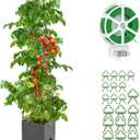 Raised Garden Bed, Planter Boxes with Trellis 58.3'' Tomato Planters for Climbing Vine Vegetables Flowers Plants Self Watering Tomatoes Cage for Outdoor Patio Greenhouse