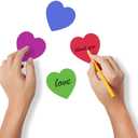 Color Heart Sticker Labels, 500 Pieces Heart Sticker 25mm Heartn Sticker Labels Rolls Writable Surface 8 Colors Choice Self Adhesive Labels for Calendar Planner Organization Decorations (Mixcolors)