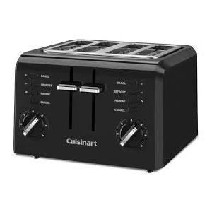 Cuisinart 4-Slice Compact Plastic Toaster, Black, CPT-142BKP1