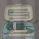 Momcozy Bottle Brush Set - Baby Bottle Cleaner Kit with Silicone Brush, Nipple Brush, Straw Brush, Soap Dispenser, Drying Rack - 7 in 1 Bottle Cleaning Tool for Home and Travel, Green (Classic Style)