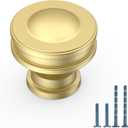 10 Pack Brushed Gold Kitchen Cabinet Knobs Round Dresser Knobs Cabinet Hardware Knobs for Drawers