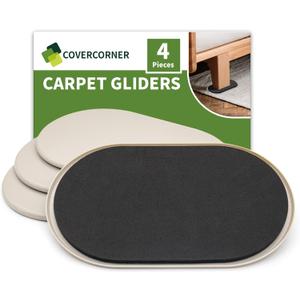 2 x Furniture Sliders for Carpet 4 PCS - 9 1/2 inch Furniture Moving Slider Chair Legs Floors Protectors– Move Your Furniture Easy & Safely (for Carpet)