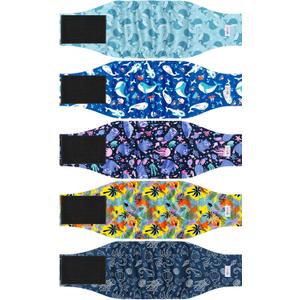 5 Pack Dog Diapers Male Reusable, Premium Belly Bands for Dogs, High Absorbing Male Dog Pee Wraps for Doggie in Incontinence or Excitable Urination Hawaii M