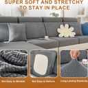 Couch Cushion Covers, Sectional Couch Covers, Stretch Couch Covers for L Shaped & Modular Seats, Pet-Friendly Furniture Protector with Stripe Design (Gentleman Gray, 2 Seaters+1 Chaise)