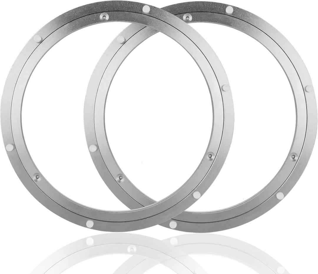 Acrux7 2 Pack 12 Inch Lazy Susan Hardware, Lazy Susan Bearing Aluminum Swivel Base, Metal Swivel Plate for Dining Table, Workbench (Silver)
