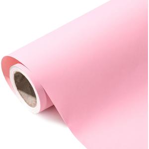 WRAPAHOLIC Kraft Pink Wrapping Paper Roll - Mini Roll - 17 Inch x 33 Feet - Solid Color Wrapping Paper Perfect for Girls Birthday, Wedding, Baby Shower, Bridal Shower