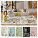 Runner Rug 2x6 Chinoiserie-Style Floral Vintage Kitchen Rugs Non Slip Washable with Rubber Backing Soft Carpet for Laundry, Bedroom, Bathroom, Beige