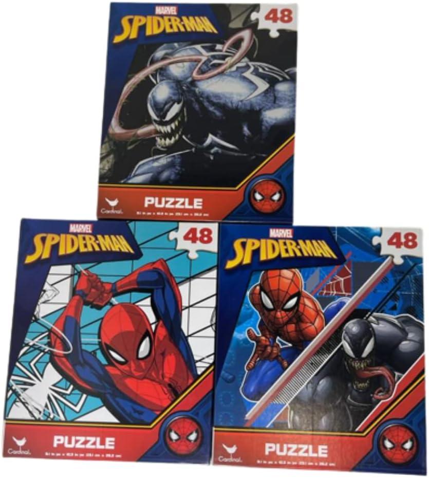 Cardinal 3 Pks Marvel Spider-Man 48 Piece Jigsaw Puzzle (Assorted Designs)
