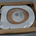 Mayfair Linden Slow Close Toilet Seat, Non Slip Heavy Duty Wood, Easy Install, Round, White