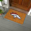 NFL Denver Broncos Natural Coir Doormat, Official Full Color Team Logo, 28 x 16 Inches, Non Slip Back, Front Door Welcome Floor Mats, Indoor Outdoor Entrance Home Dcor
