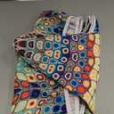 Boho Round Outdoor Tablecloth with Umbrella Hole, Green Fitted Table Cover with Zipper, Outdoor Camping Essentials, Waterproof Umbrella Table Cloth with Elastic (45''-54'')