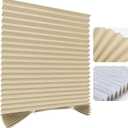 Temporary Shades Blackout Pleated Paper Blinds 35" W x 59" H Brown 6PCS