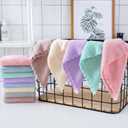 Coral Fleece Cleaning Dish Towel Set-12 x 12 Inch Gentle Coral Fleece Kitchen Cleaning Cloth Use Waxing Polishing & Clean Rags with Lint Free & Streak Free for Car