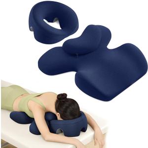 Prone Massage Pillow, a Chest and face Support Sleep Pillow, is Suitable for Massage, SPA and Sleep. Face Down for Eye Surgery After Surgery for Sleeping (Navy Blue)