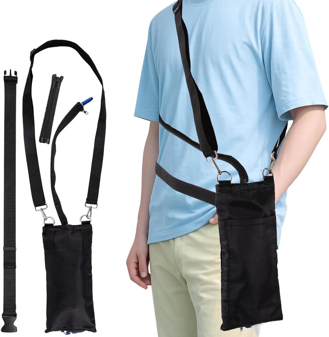 Nephrostomy Bag Holder with Shoulder Strap & Waist Belt, Catheter Bag Holder with Adjustable Strap Urine Bags, Privacy and Minimalist Design Nephrostomy Supplies Suit to 1000ml Bags